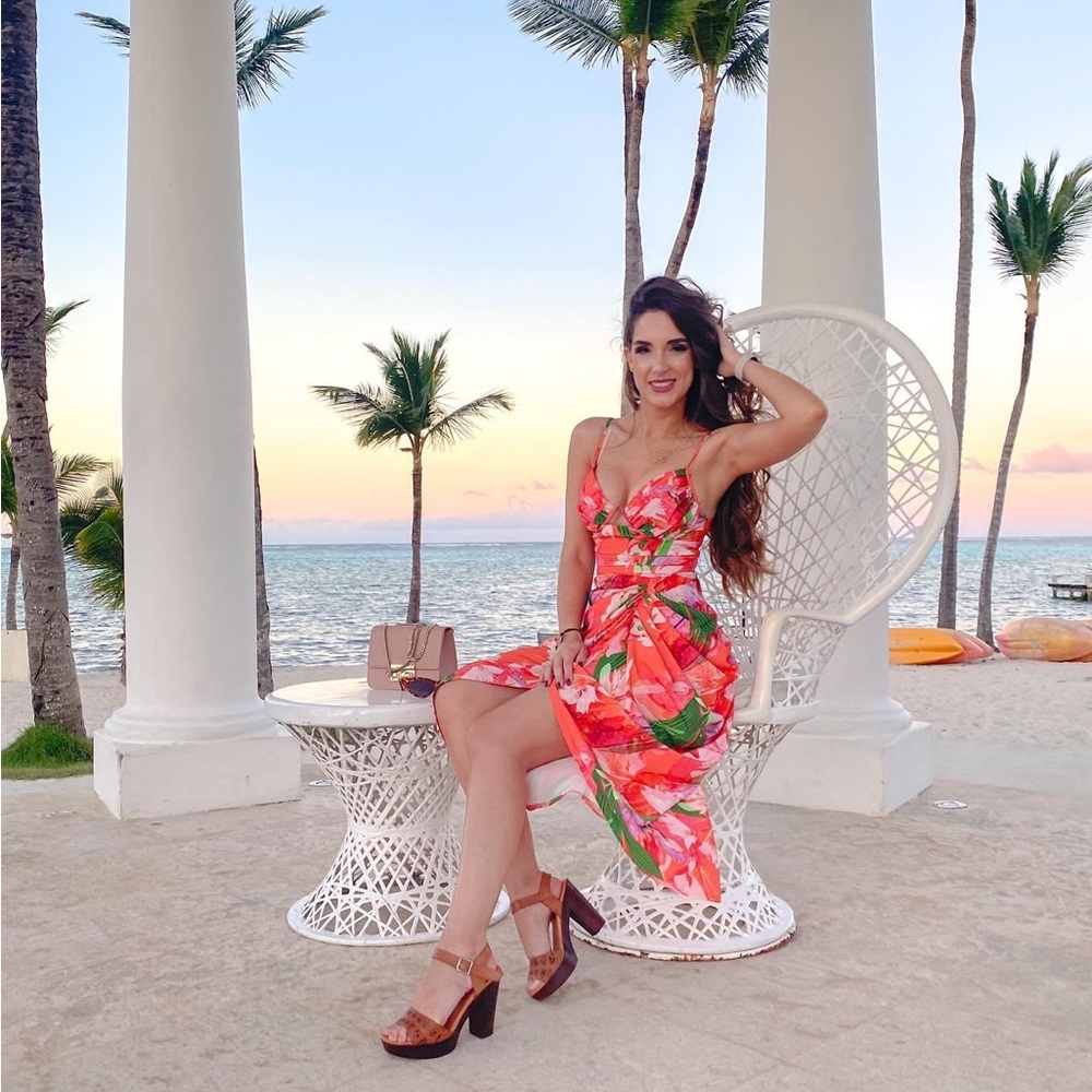 Tropical print dress